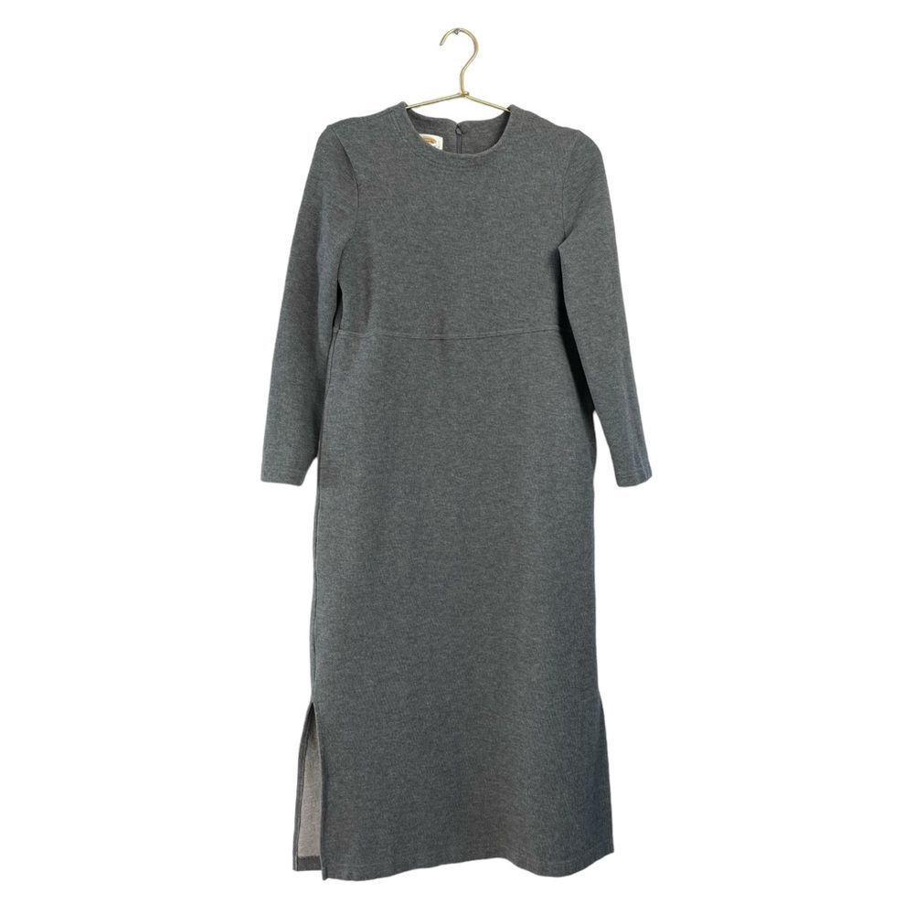 Talbots Petites Womans Long Sleeve Maxi Gray Sweater Dress Size: P 0152